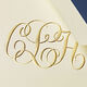 Hand Engraved Monogram Lightweight Folded Note Cards Image 2 of 2